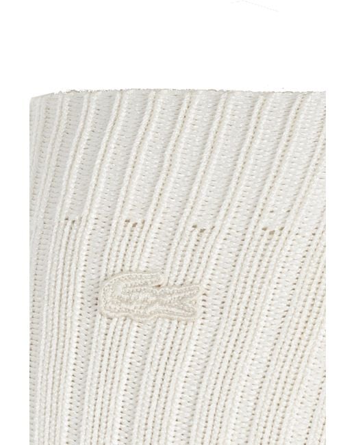 LACOSTE RUNWAY White Socks With A Logo Patch