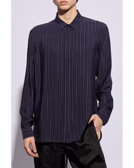 Saint Laurent Blue Silk Shirt, for men