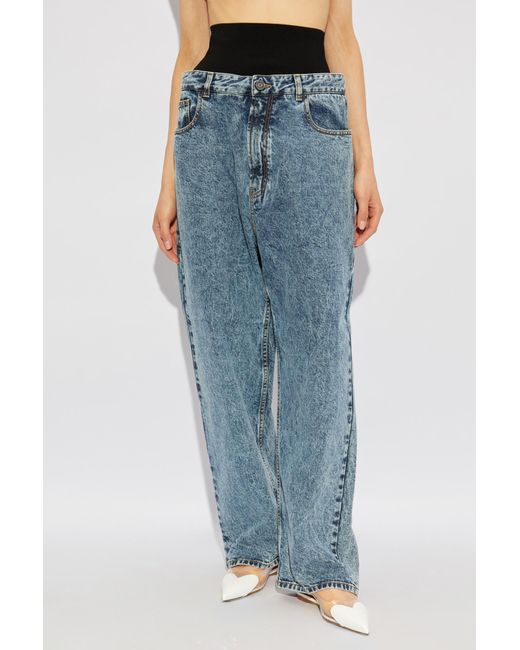 Alaïa Blue High-Waisted Jeans