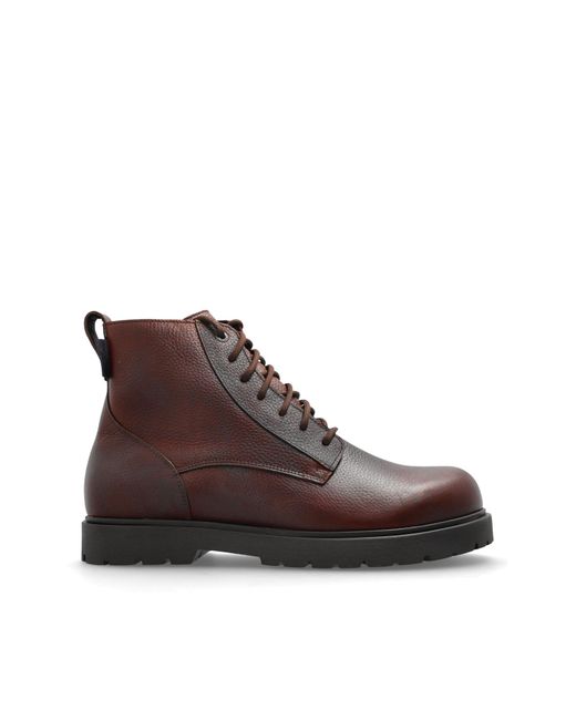 Birkenstock Brown Leather Shoes 'Highwood Lace Mid Waterproof' for men