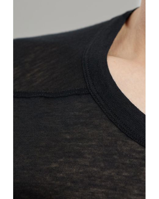 Rick Owens Black Leather Jacket With Pockets for men