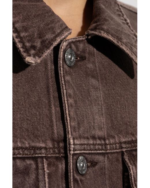 Our Legacy Brown Denim Jacket With Pockets for men