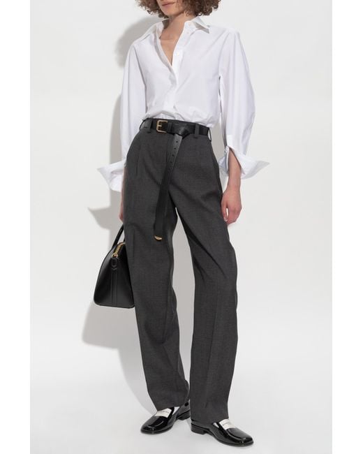 Givenchy Black High-Waisted Wool Trousers