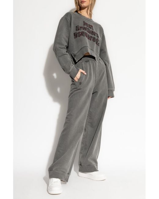 DSquared² Gray Sweatshirt With A Vintage Effect