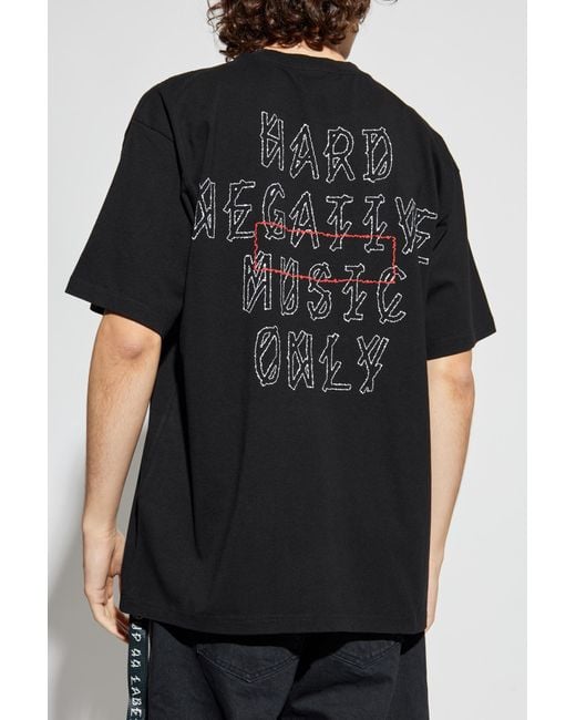 44 Label Group Black T-Shirt With Logo for men