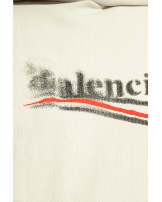 Balenciaga Natural Hoodie With Logo, for men