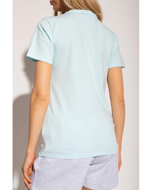 adidas Originals Cotton T-shirt With Logo in Light Blue (Blue) | Lyst