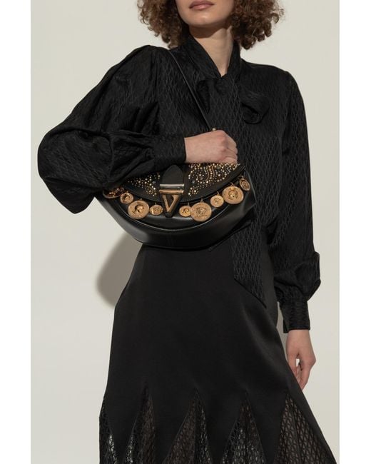 Versace Black Shoulder Bag 'Virtus'