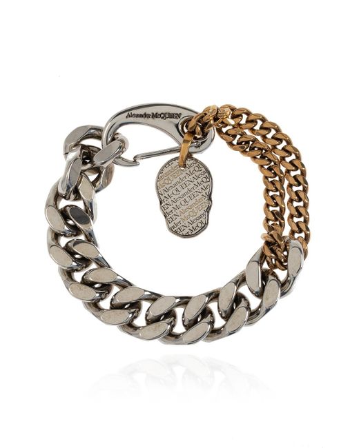 Alexander McQueen Metallic Chain Necklace With Lobster Clasp for men
