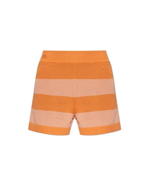 Lacoste Orange High-Waisted Shorts