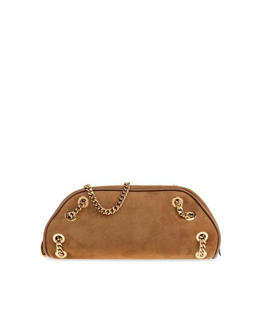 Stella McCartney Brown Shoulder Bag Bowling Small