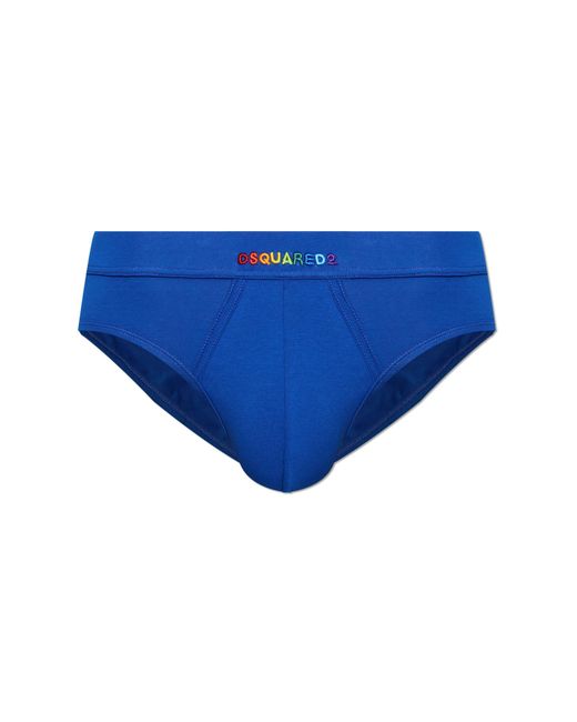 DSquared² Blue Briefs With Logo for men