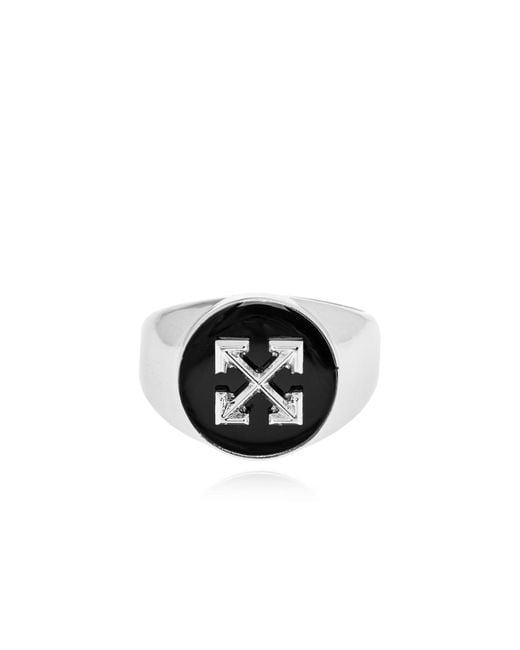 Off-White c/o Virgil Abloh Black Brass Signet Ring for men