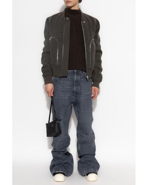 Rick Owens Black Wool Bomber Jacket for men