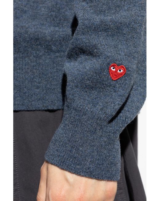 COMME DES GARÇONS PLAY Blue V-Neck Sweater