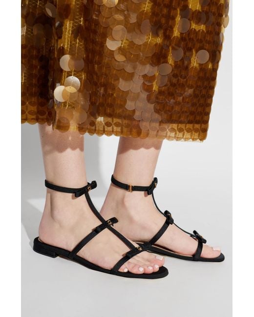 Gianvito Rossi Black 'Malou' Slides