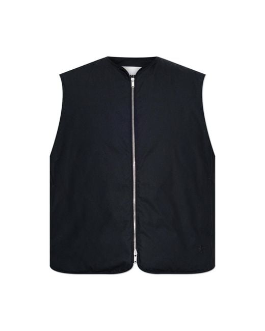 Jil Sander Black Down Vest for men
