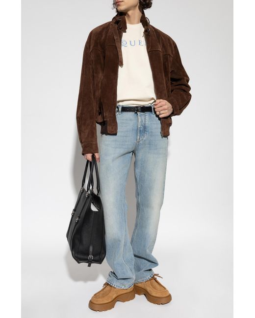 McQueen Blue Straight-Leg Jeans for men