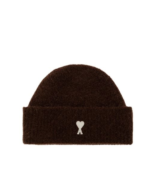 AMI Brown Cap With Embroidered Logo for men