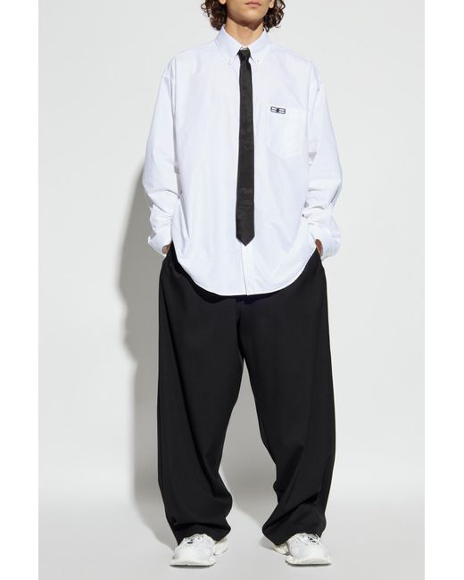 Balenciaga White Shirt With Logo for men
