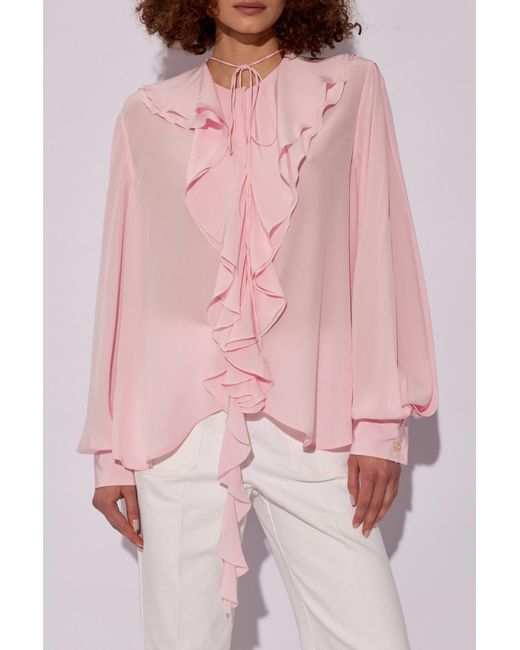 Victoria Beckham Pink Silk Shirt,