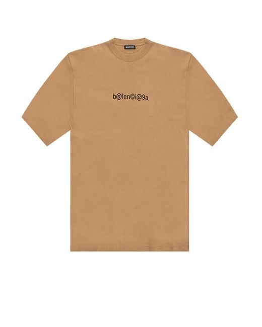 Balenciaga Logo T-shirt Brown for men