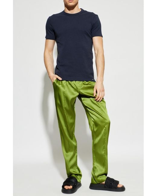 Tom Ford Green Silk Pajama Bottoms for men