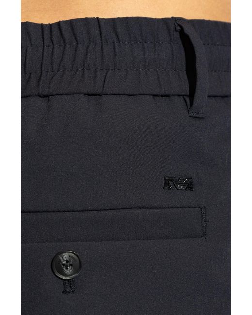 Emporio Armani Blue Trousers With Stitching On The Legs, for men