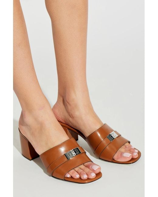 Tory Burch Brown 'Leelee' Heeled Mules