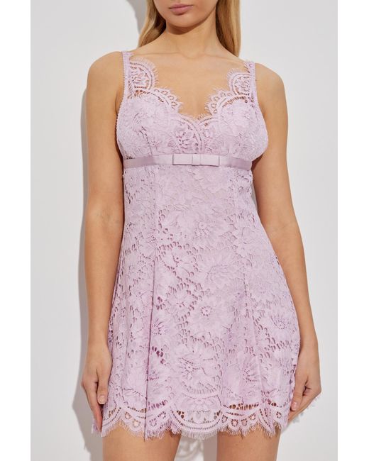 Self-Portrait Pink Lace Dress With Straps