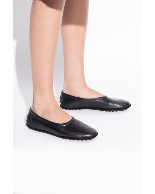Tod's Black Leather Ballet Flats