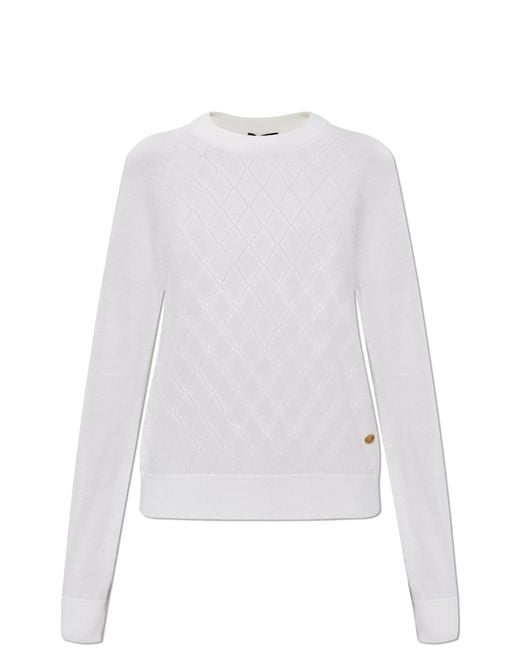 Balmain White Crew Neck Sweater