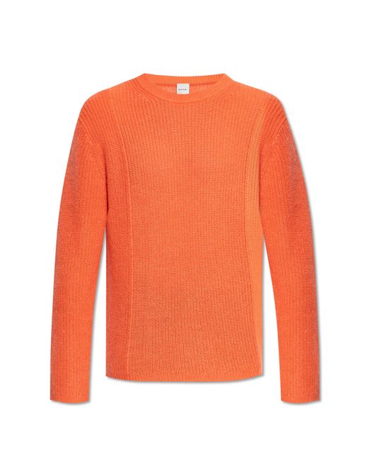 Paul Smith Orange Ribbed Sweater for men