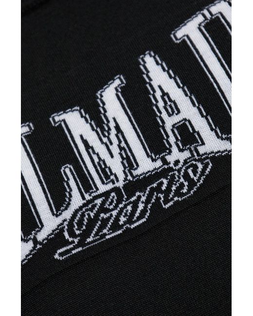 Balmain Black Wool Sweater With A Crew Neckline for men