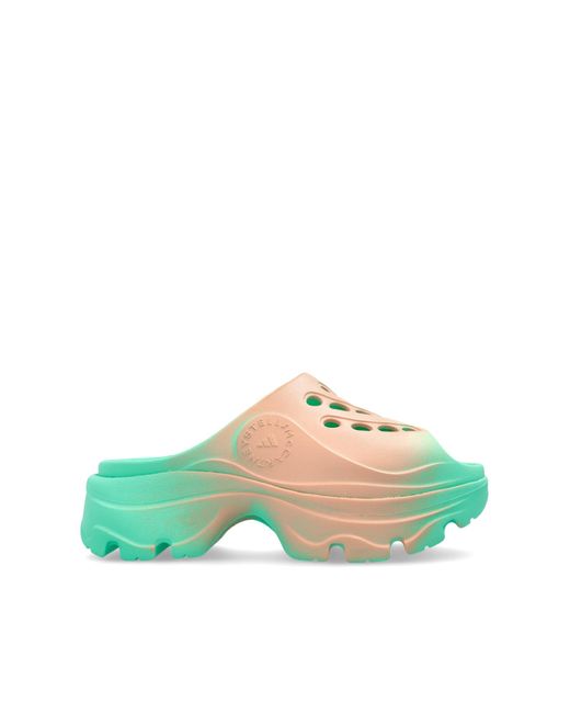 Adidas By Stella McCartney Green Platform Flip-Flops