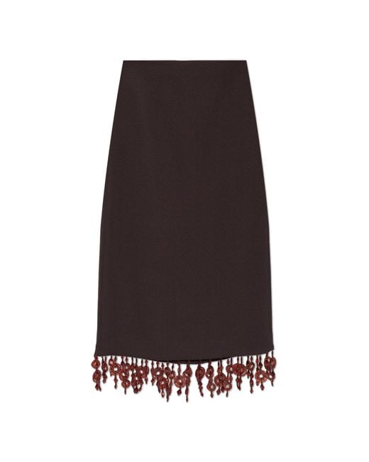 Tory Burch Black Skirt With Decoratively Finished Hem