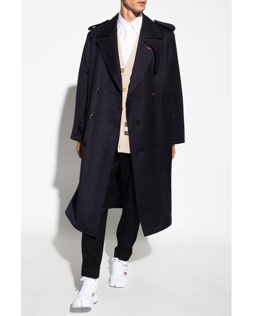 navy wool trench coat