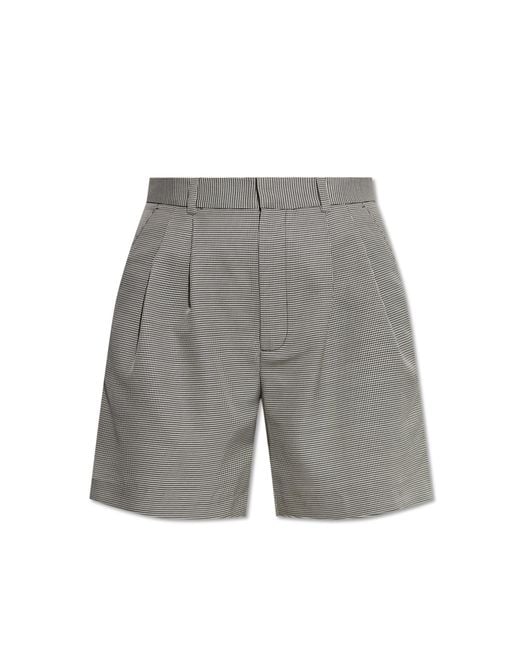 Anine Bing Gray Houndstooth Pattern Shorts