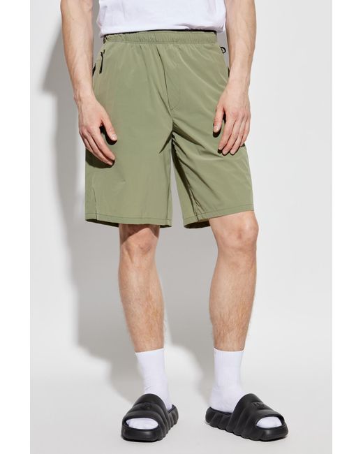 Moncler Green Shorts With Logo Patch for men