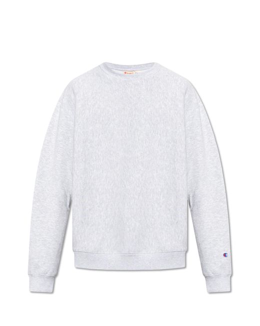 Champion White Sweatshirt With Logo Patch for men
