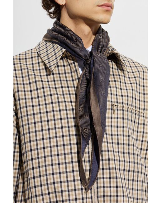 Ferragamo Black Asymmetric Scarf With Monogram for men