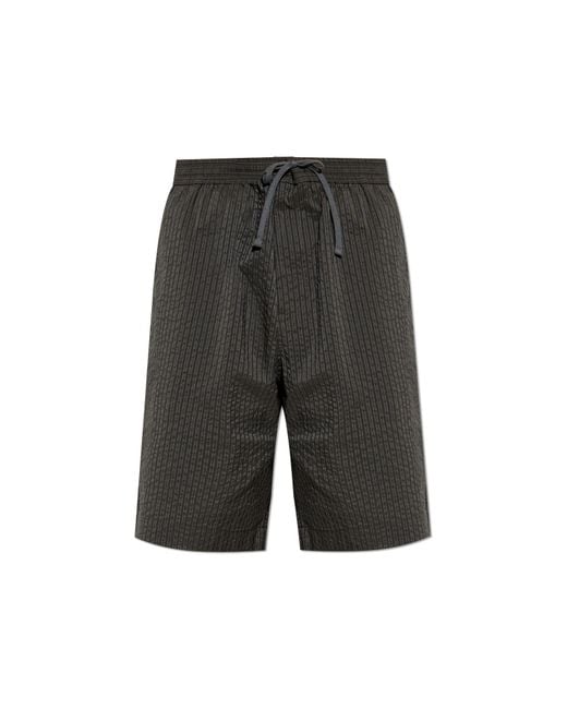 Maison Kitsuné Gray Striped Pattern Shorts for men
