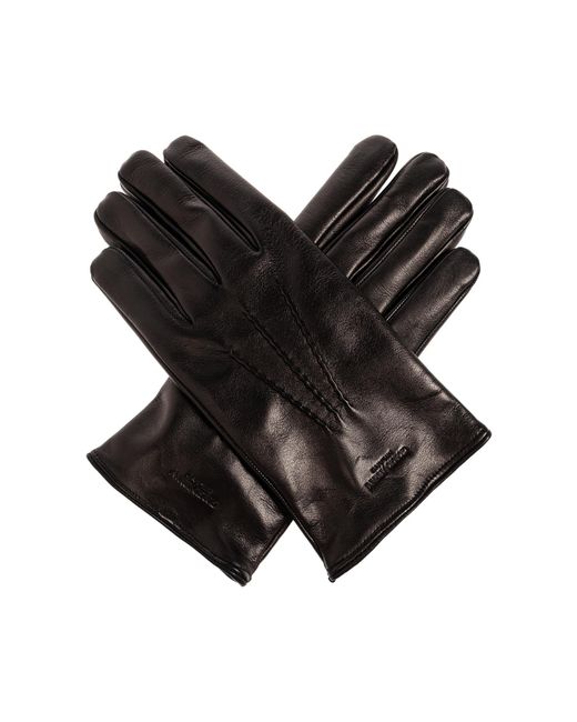 Giorgio Armani Black Leather Gloves for men