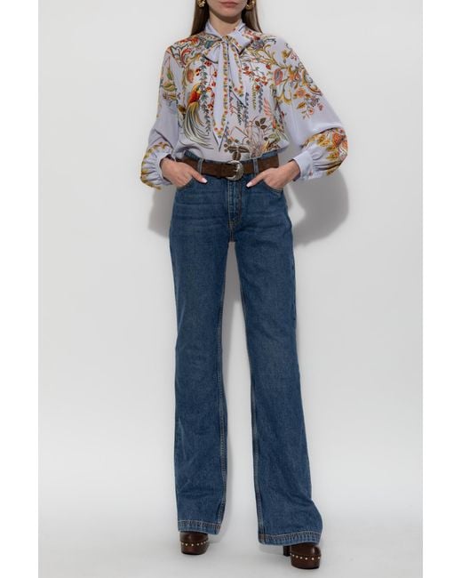 Etro Blue Silk Top