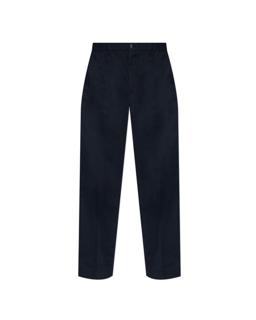 Dolce & Gabbana Blue Creased Trousers for men