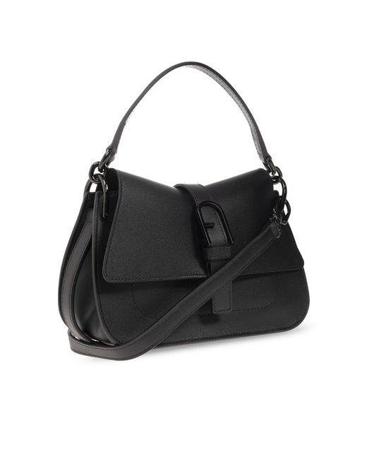 Furla Black 'flow Mini' Shoulder Bag,