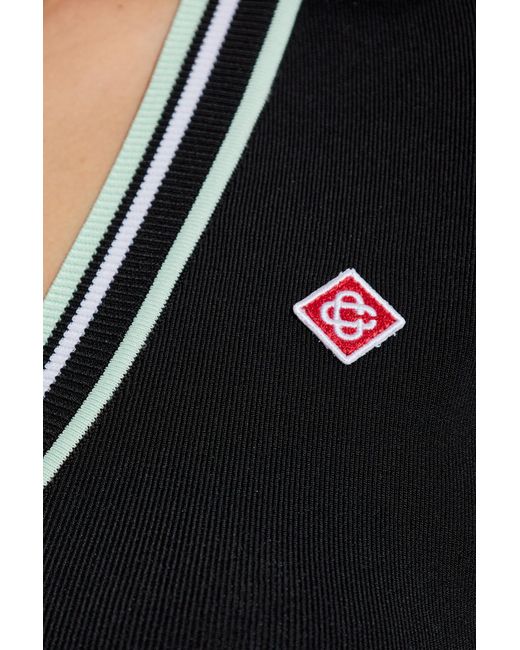 Casablanca Black Polo With Logo Patch
