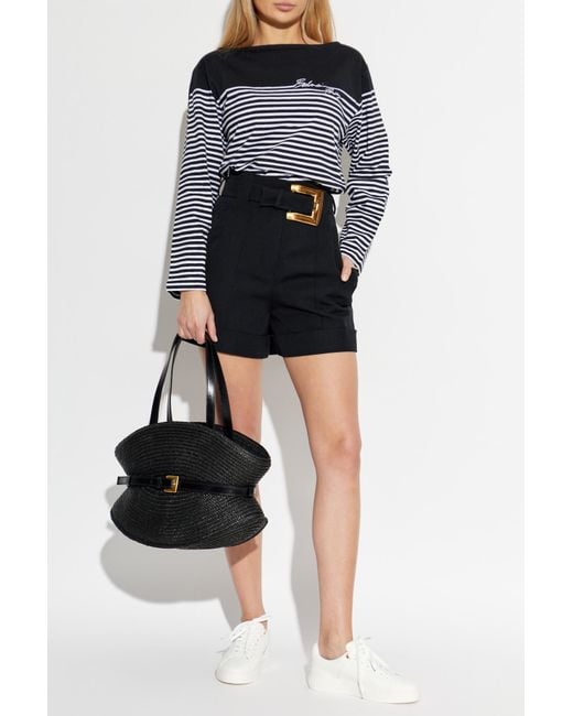 Balmain Black Striped Pattern Top