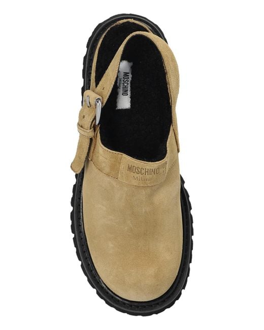 Moschino Brown Suede Platform Shoes