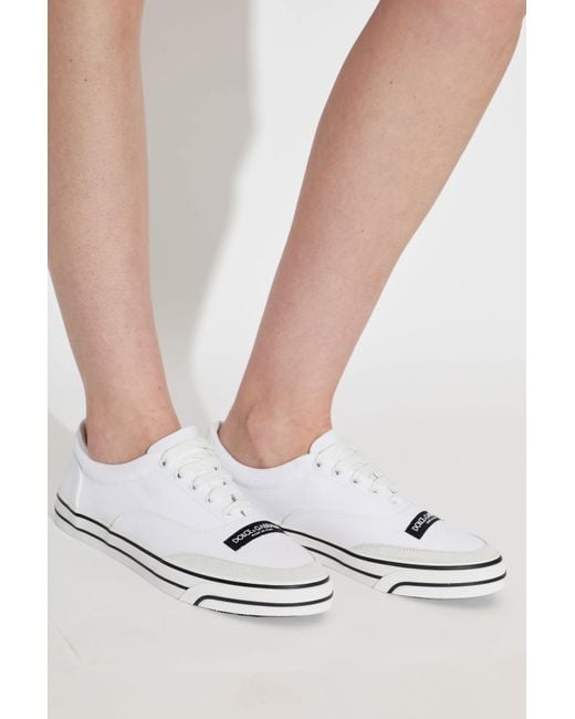 Dolce & Gabbana White Sports Shoes "Dg Sailing"